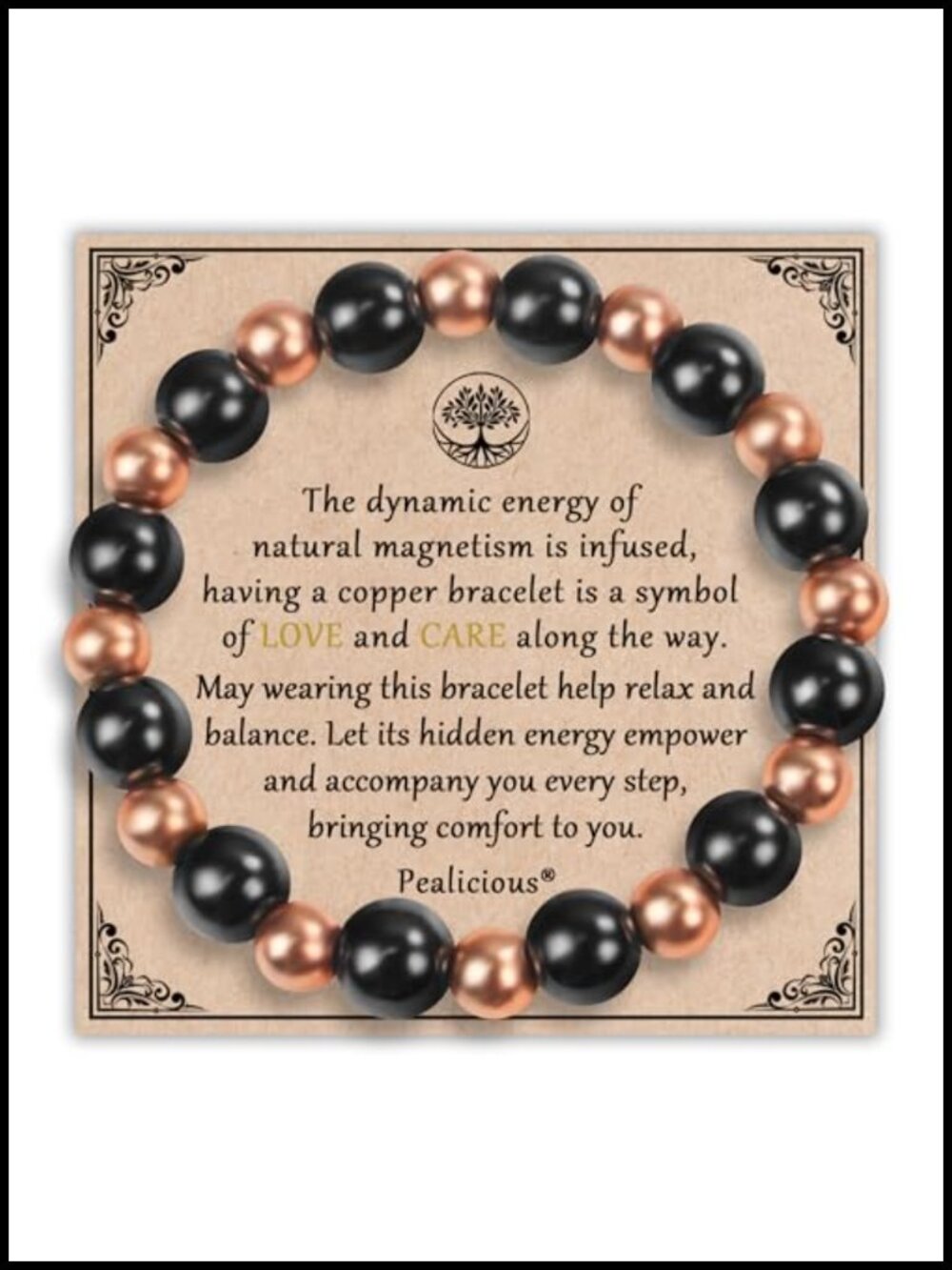 10MM Copper Magnetic Bracelet with 3800 Gauss Magnet Beads